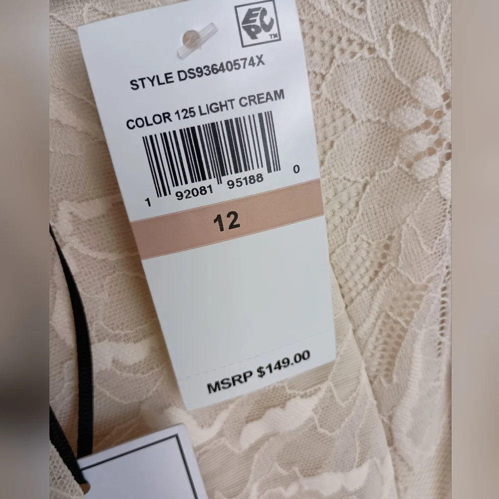 NWT 1. STATE Ruffle Lace Midi Dress In Light Cream Size 12 $149 - Picture 6 of 8